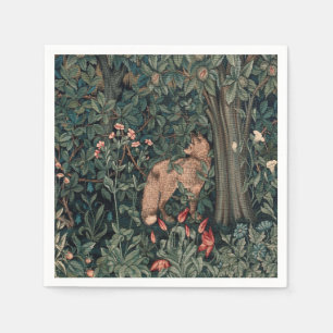 William Morris Greenery Fox Wildlife Serviette
