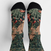 William Morris Greenery Fox Wildlife Socken (Oben)