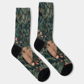 William Morris Greenery Fox Wildlife Socken (Rechts)