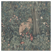 William Morris Greenery Fox Wildlife Stoff (Nahaufnahme)