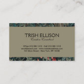 William Morris Greenery Fox Wildlife Visitenkarte (Rückseite)