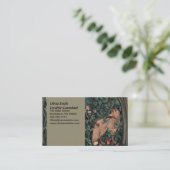 William Morris Greenery Fox Wildlife Visitenkarte (Stehend Vorderseite)