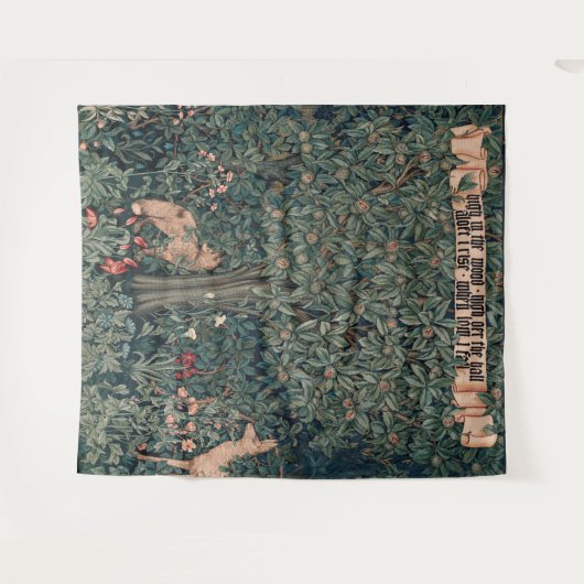 William Morris Greenery Fox Wildlife Wandteppich (Vorderseite (Horizontal))