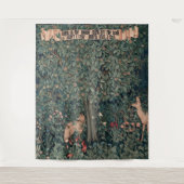 William Morris Greenery Fox Wildlife Wandteppich (Vorderseite)