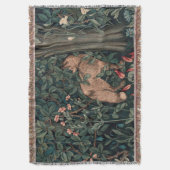 William Morris Greenery Fuchs Wildtier Kunst Decke (Vorderseite Vertikal)