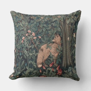 William Morris Greenery Fuchs Wildtier Kunst Kissen