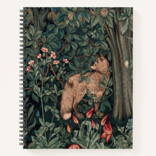 William Morris Greenery Fuchs Wildtier Kunst Notizblock