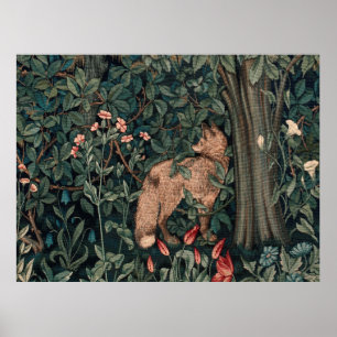 William Morris Greenery Fuchs Wildtier Kunst Poster