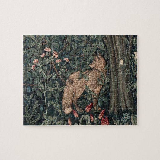 William Morris Greenery Fuchs Wildtier Kunst Puzzle (Horizontal)