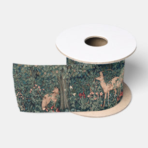 William Morris Greenery Fuchs Wildtier Kunst Satinband