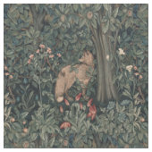 William Morris Greenery Fuchs Wildtier Kunst Stoff (Nahaufnahme)