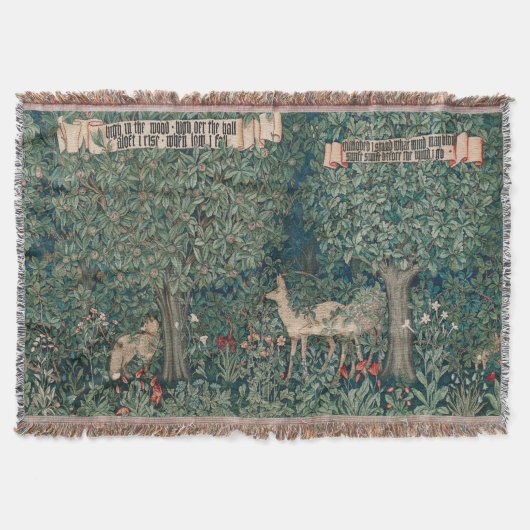 William Morris Greenery Wald Tier Botanisch Decke (Vorderseite)