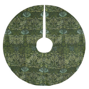 William Morris Große Grüne Tulpen-Rosen-Tapete Polyester Weihnachtsbaumdecke