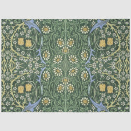 William Morris Grüne Blumen Vintage Weiße Gänseblü Seidenpapier