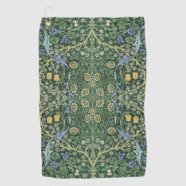 William Morris Grüne Florale Vintage Weiße Gänsebl Golfhandtuch