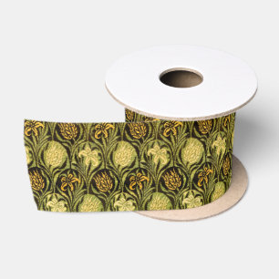 William Morris Grüne Tulpen-Lilien-Tapete Satinband