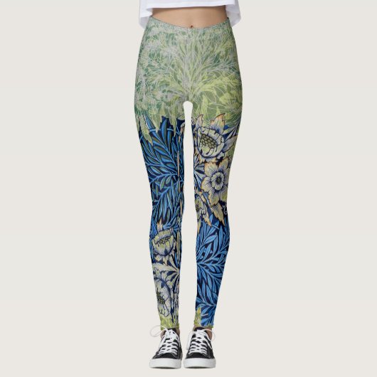 William Morris GRÜNE UND BLAUE Leggings (Vorderseite)
