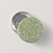 William Morris Grünes Blumen Botanisches Muster Button (Vorne & Hinten)