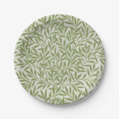 William Morris Grünes Blumen Botanisches Muster Pappteller (Vorderseite)