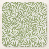 William Morris Grünes Blumen Botanisches Muster Rechteckiger Pappuntersetzer (Vorderseite)