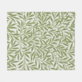 William Morris Grünes Florales Botanisches Muster Fleecedecke (Vorderseite (Horizontal))