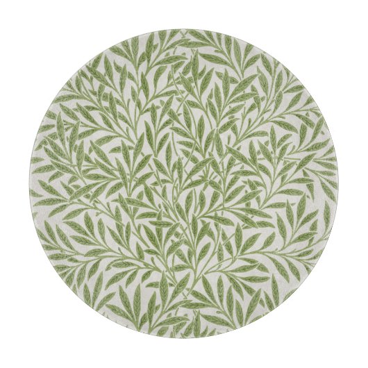 William Morris grünes florales botanisches Muster Schneidebrett (Vorderseite)