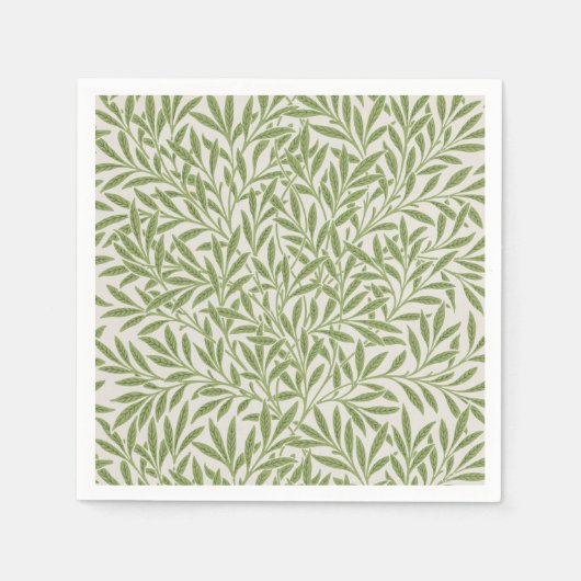 William Morris grünes florales botanisches Muster Serviette (Vorderseite)