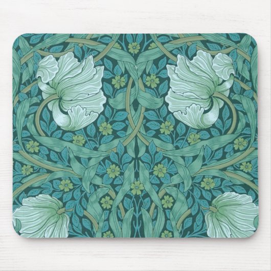 William Morris - Grünes Pimpernell-Muster Mousepad (Vorne)