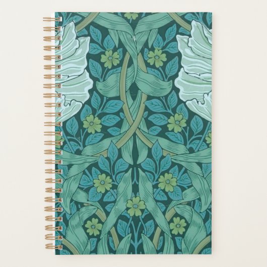 William Morris - Grünes Pimpernell-Muster Planer (Vorderseite)