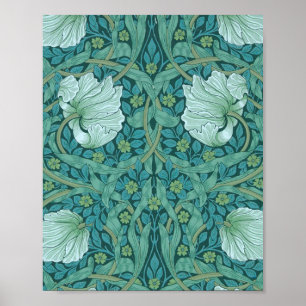 William Morris - Grünes Pimpernell-Muster Poster