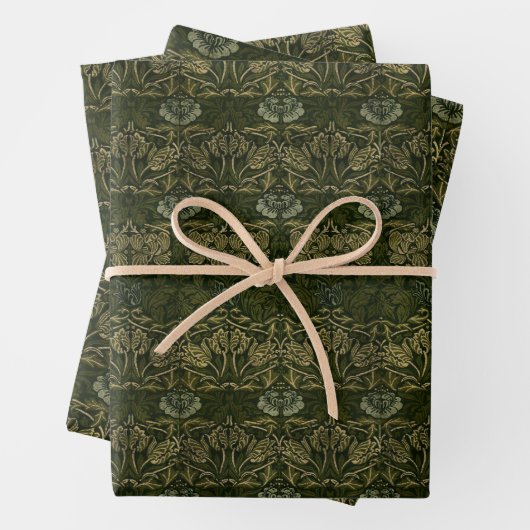 William Morris: Grünes Tulip & Rose-Umschlagpapier Geschenkpapier Set (Beispiel)