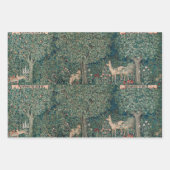 William Morris Grünwald Wald Tier Botanisch Geschenkpapier Set (Vorderseite 2)