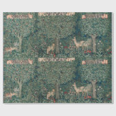 William Morris Grünwald Waldtier Botanisch Geschenkpapier (Flach)