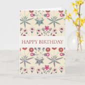 WILLIAM MORRIS "HAPPY BIRTHDAY" GREETING CARD KARTE (Gelbe Blume)