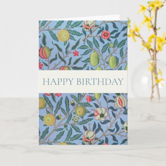 WILLIAM MORRIS "HAPPY BIRTHDAY" GREETING CARD KARTE (Gelbe Blume)