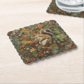 William Morris Herbst-Streifenhörnchen Blätter Bee Untersetzer (angewinkelt)