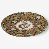 William Morris Herbstblätter Eichhörnchen Pappteller (Schrägansicht)