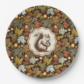 William Morris Herbstblätter Eichhörnchen Pappteller (Vorderseite)