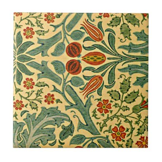 William Morris - Herbstblumenmuster Fliese (Vorderseite)