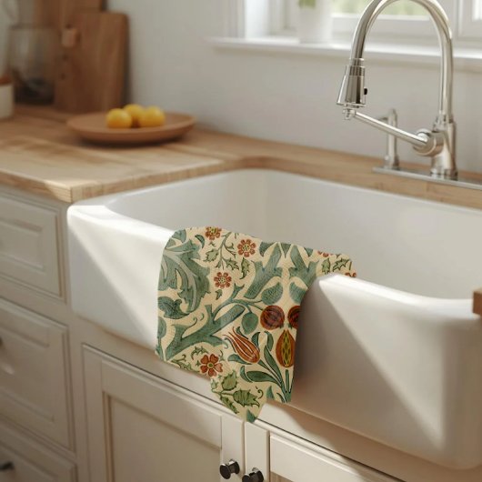 William Morris Herbstfarben Floral, Englisch Hütte Geschirrtuch