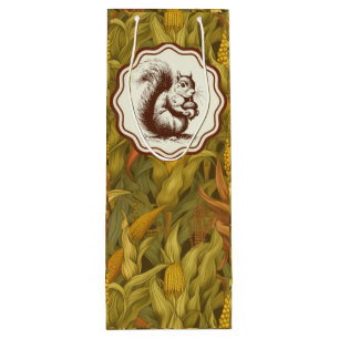 William Morris Herbstmais Eichhörnchen   Geschenktüte Für Weinflaschen