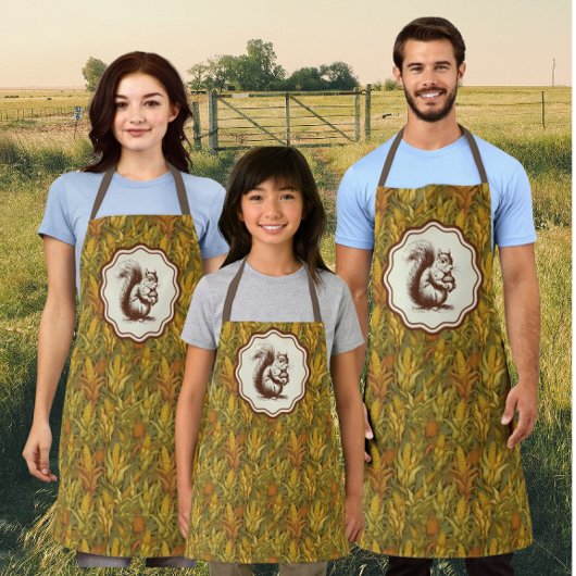 William Morris Herbstmais Eichhörnchen Retro  Schürze