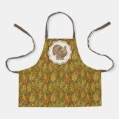 William Morris Herbstmais Truthahn Retro Schürze (Vorderseite)