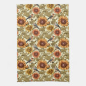 William Morris Herbstsonnenblumen Vögel Herbst Geschirrtuch (Vertikal)