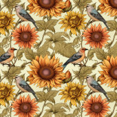 William Morris Herbstsonnenblumen Vögel Herbst Kaffeetasse