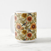 William Morris Herbstsonnenblumen Vögel Herbst Kaffeetasse (Vorderseite Links)