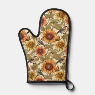 William Morris Herbstsonnenblumen Vögel Herbst Ofenhandschuh