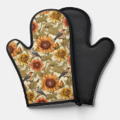 William Morris Herbstsonnenblumen Vögel Herbst Ofenhandschuh (Vorderseite/Rückseite)