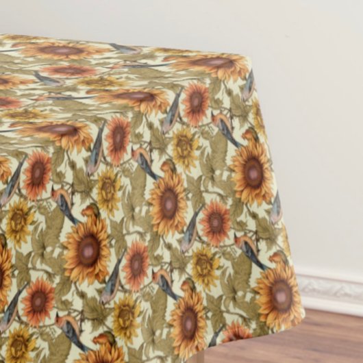 William Morris Herbstsonnenblumen Vögel Herbst Tischdecke