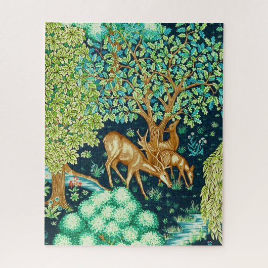 William Morris Hirsch am Bach Teppichdruck Puzzle (Vertikal)